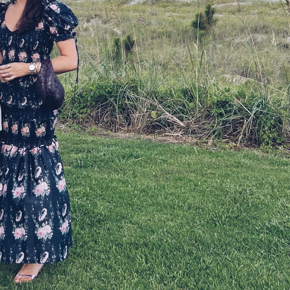 Loveshackfancy Floral Black Maxi Dress - Picture 1 of 9